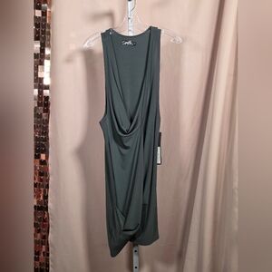 NWT Sympli Khali Green Swivel Smock Sleeveless Long Tank Dress Size 12 *discolor